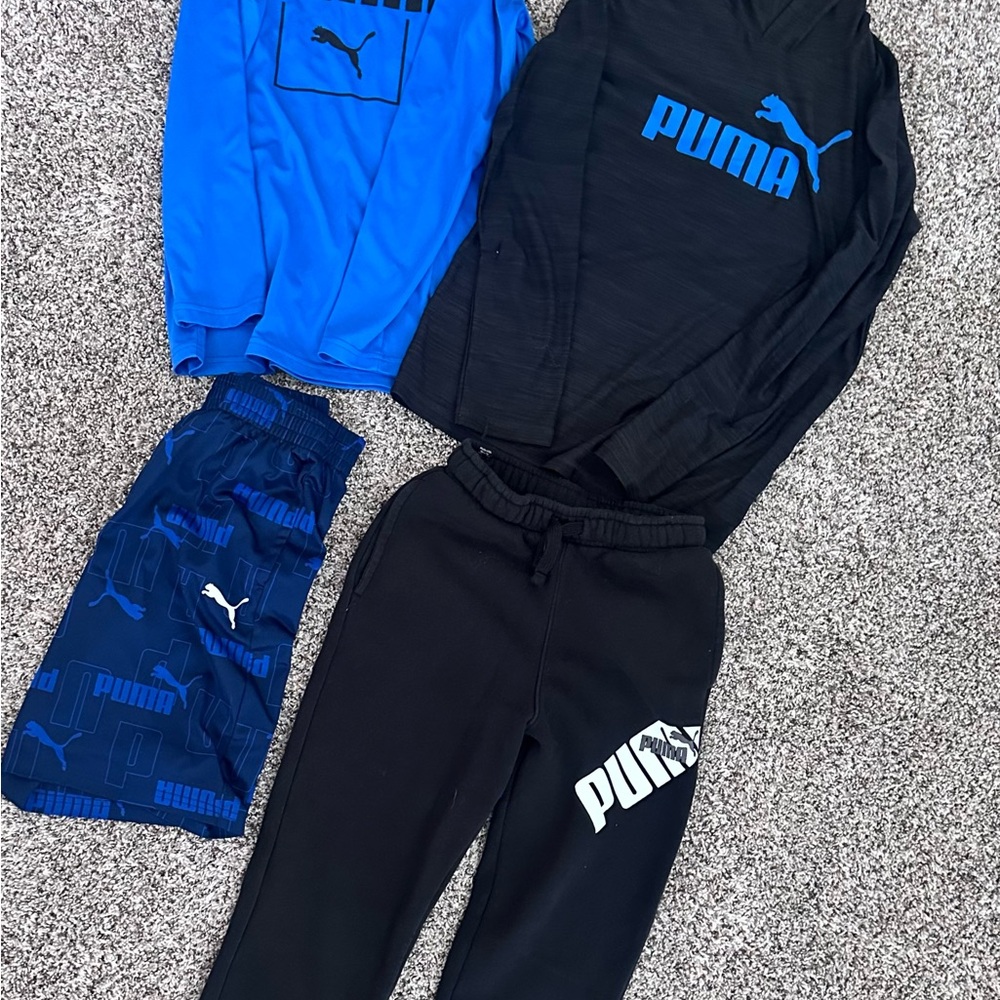 Puma Kids Black and Blue Jogger Set
